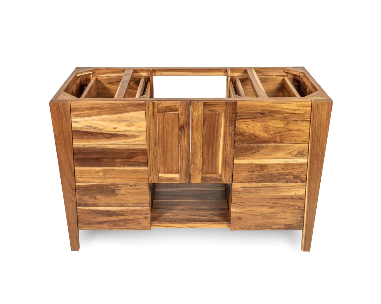 EcoDecors® Significado® 48" Teak Wood Free Standing Bathroom Vanity in EarthyTeak Finish