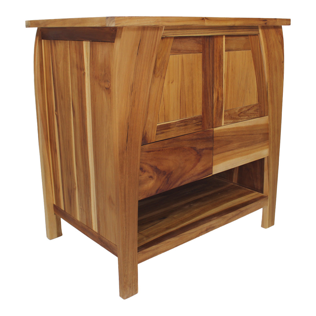 EcoDecors® Tranquility® 30" Teak Wood Free Standing Bathroom Vanity in EarthyTeak Finish