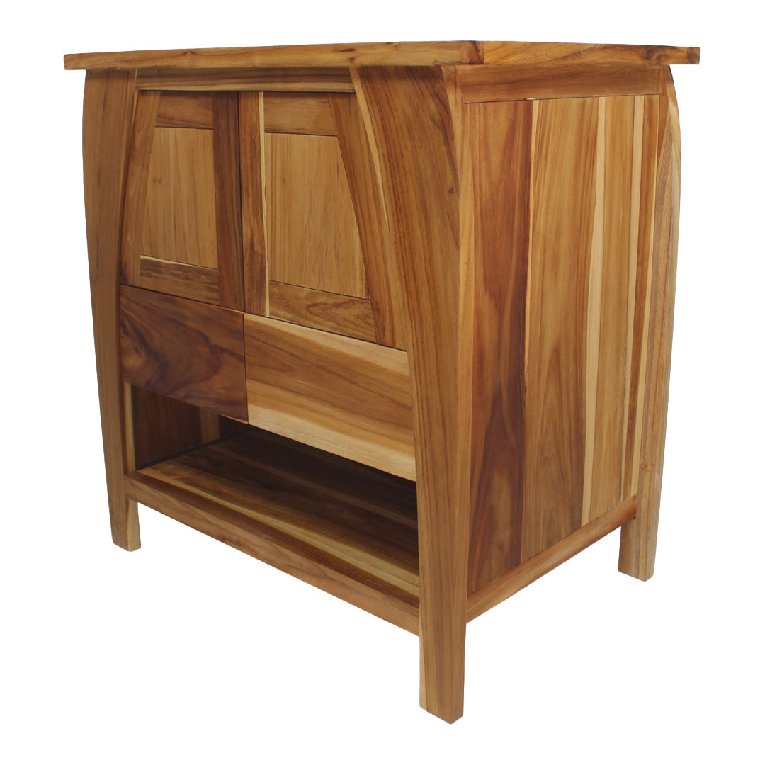 EcoDecors® Tranquility® 30" Teak Wood Free Standing Bathroom Vanity in EarthyTeak Finish
