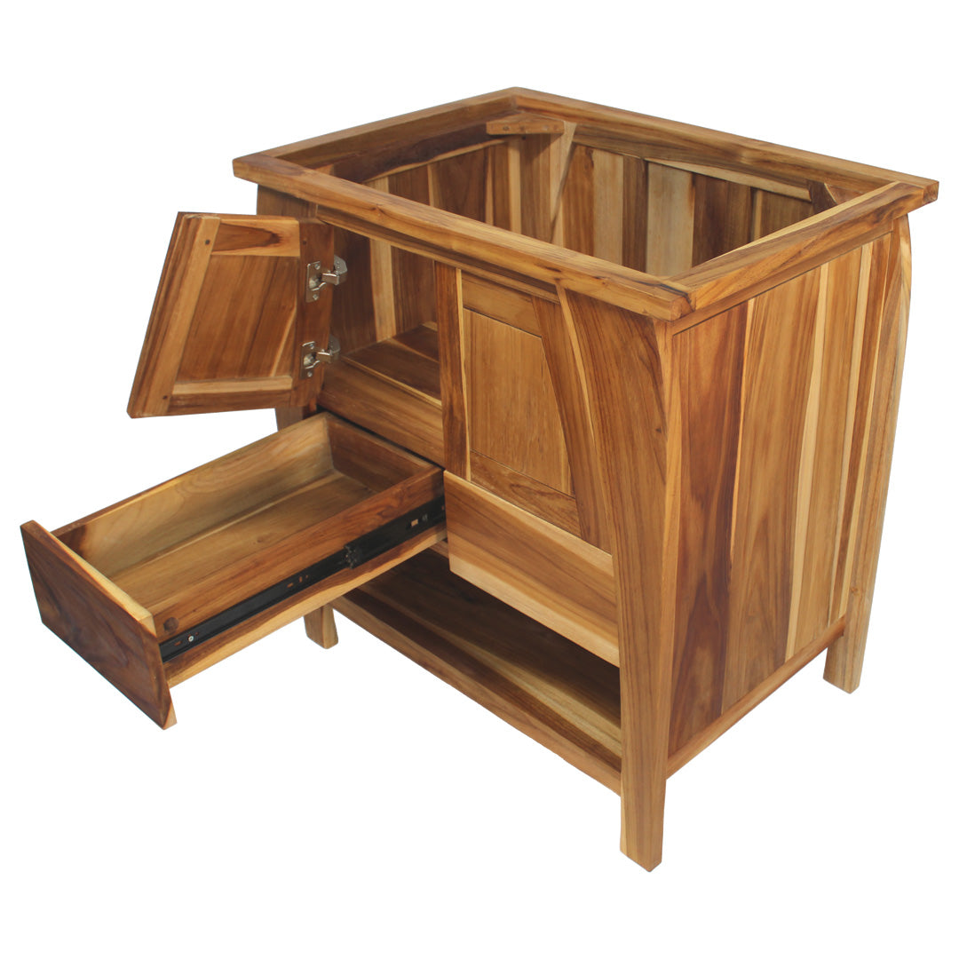 EcoDecors® Tranquility® 30" Teak Wood Free Standing Bathroom Vanity in EarthyTeak Finish