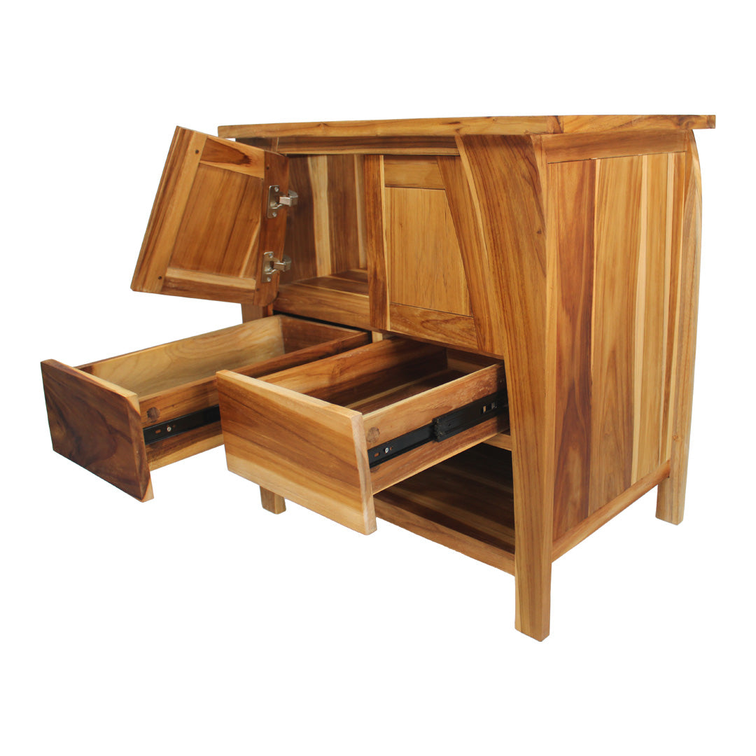 EcoDecors® Tranquility® 30" Teak Wood Free Standing Bathroom Vanity in EarthyTeak Finish