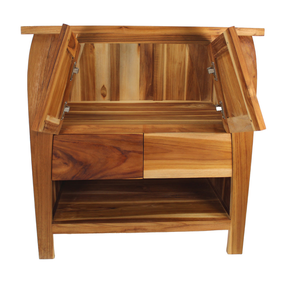 EcoDecors® Tranquility® 30" Teak Wood Free Standing Bathroom Vanity in EarthyTeak Finish