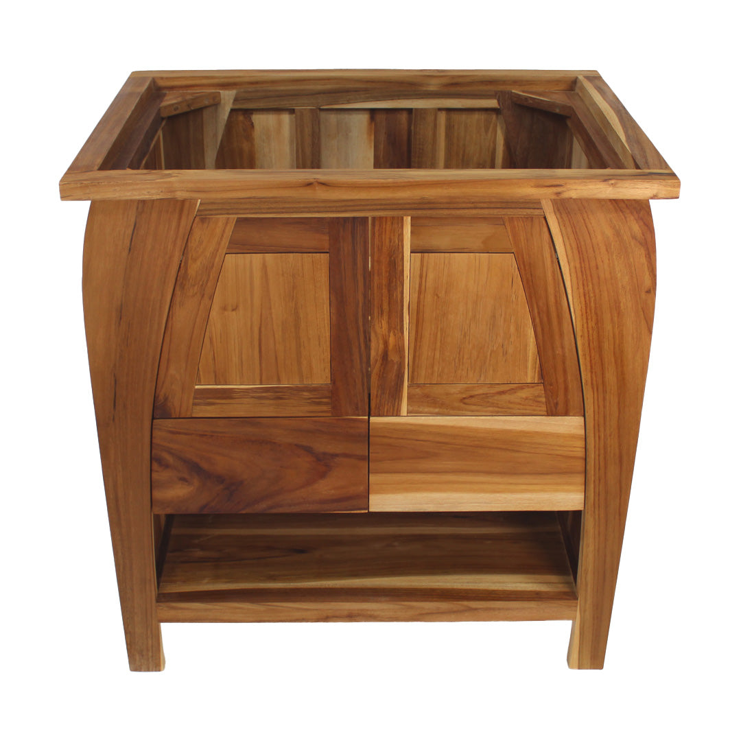 EcoDecors® Tranquility® 30" Teak Wood Free Standing Bathroom Vanity in EarthyTeak Finish