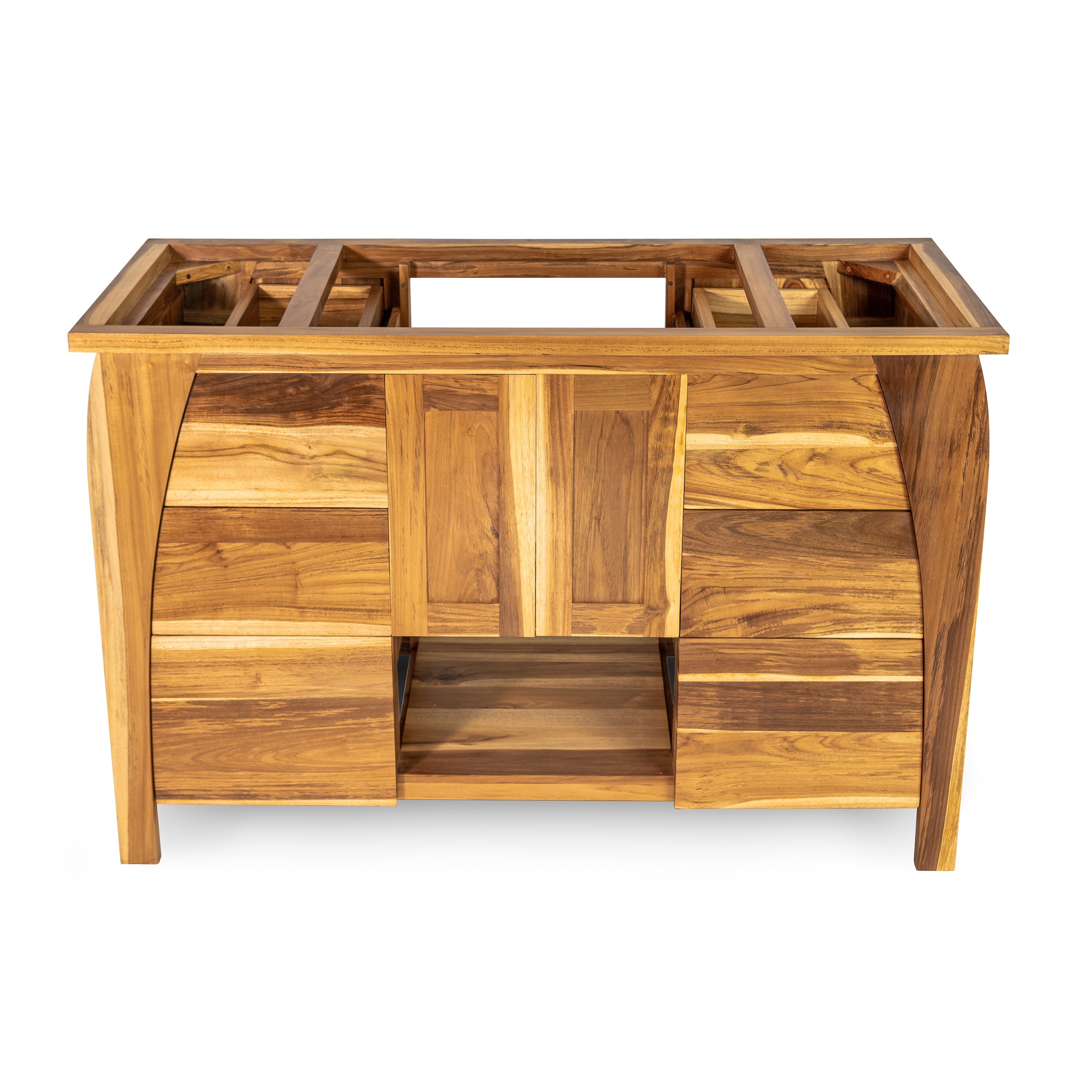 EcoDecors® Tranquility® 48" Teak Wood Free Standing Bathroom Vanity in EarthyTeak Finish