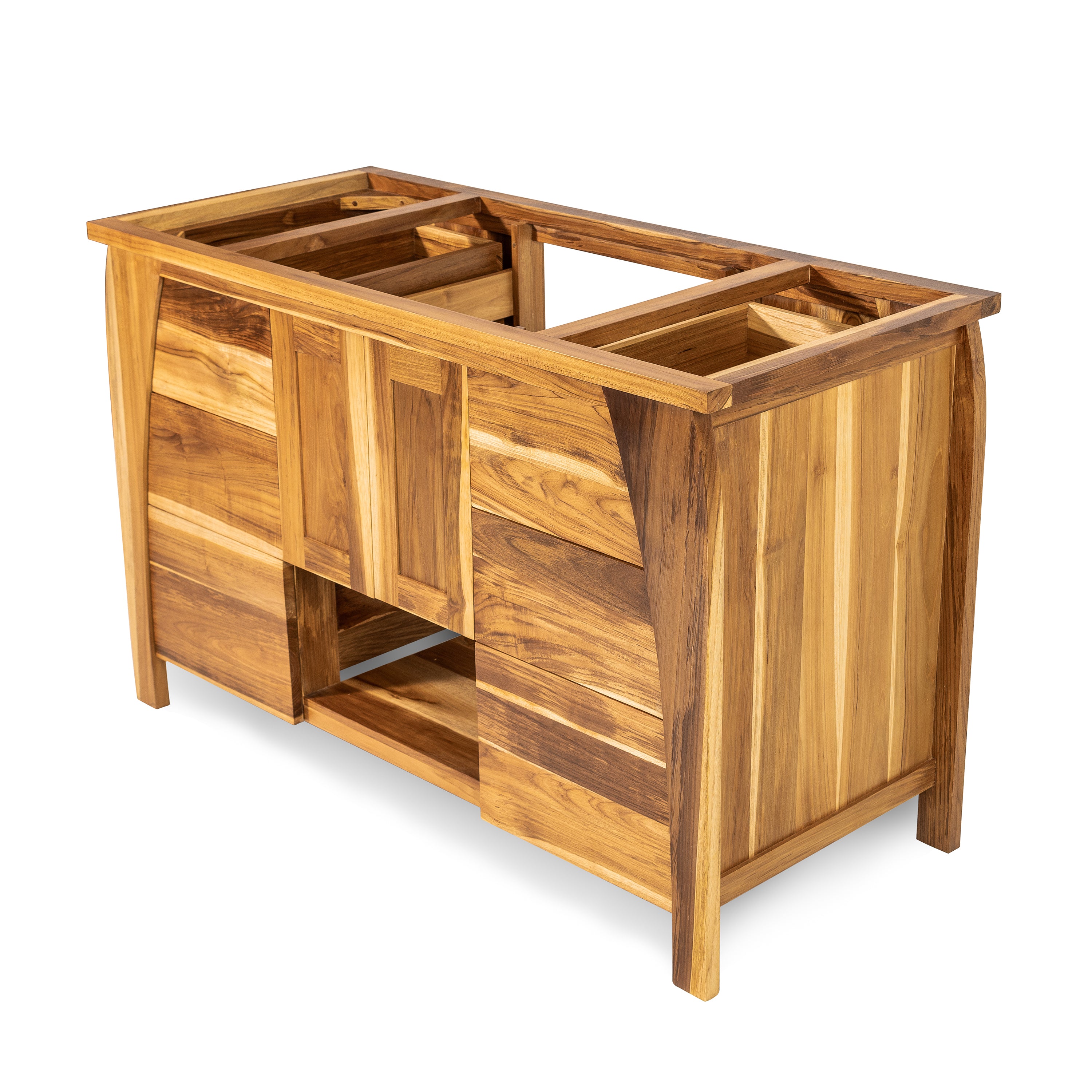 EcoDecors® Tranquility® 48" Teak Wood Free Standing Bathroom Vanity in EarthyTeak Finish