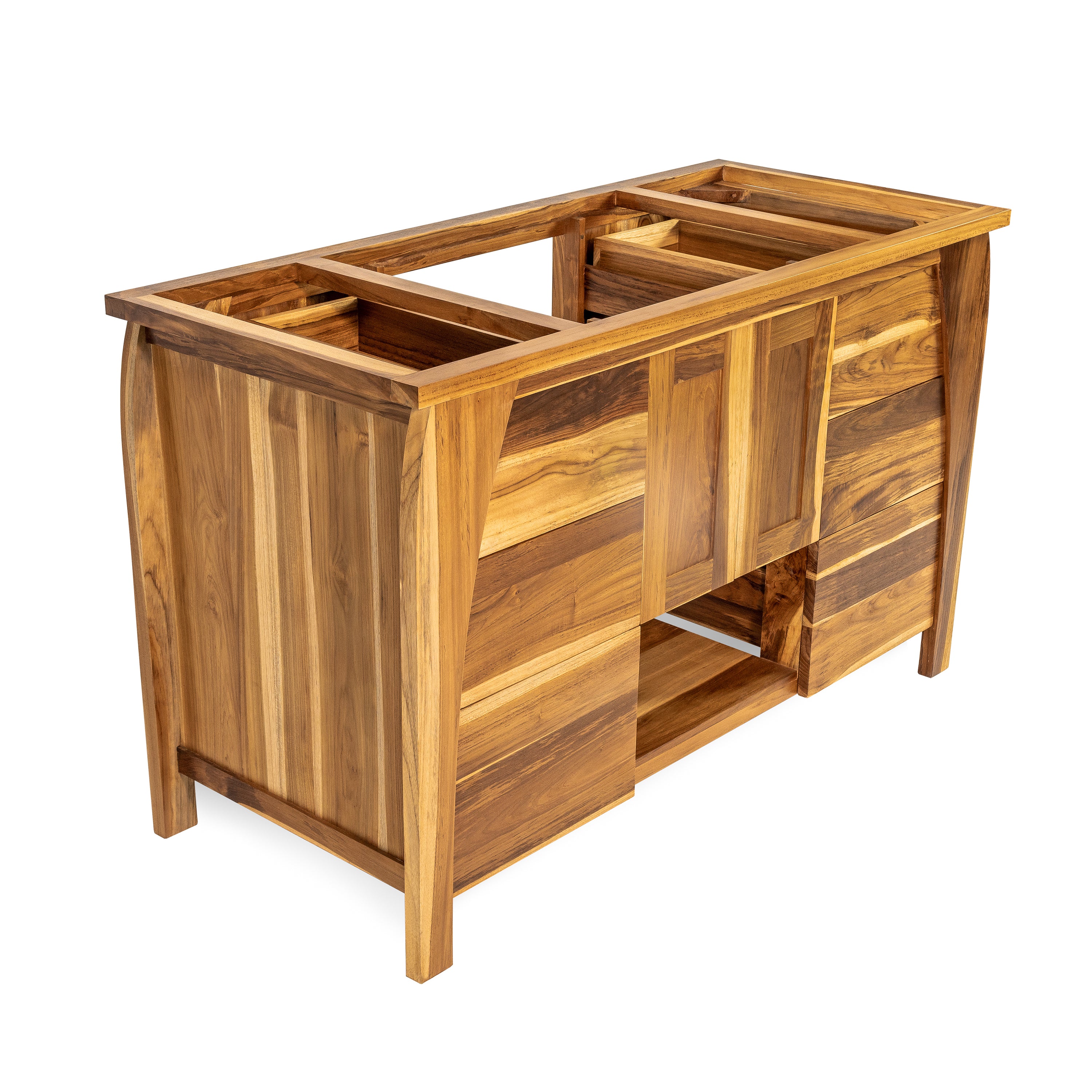 EcoDecors® Tranquility® 48" Teak Wood Free Standing Bathroom Vanity in EarthyTeak Finish