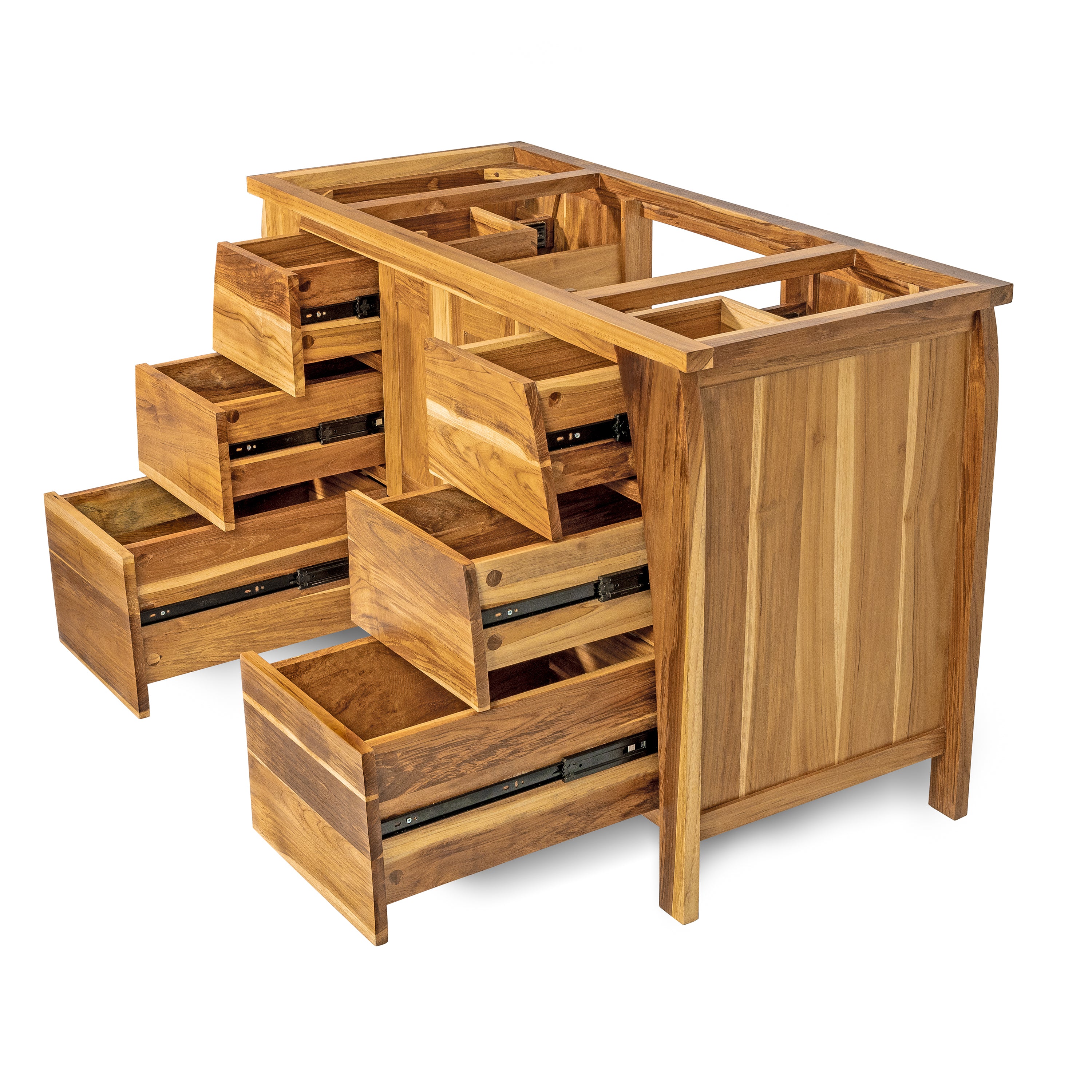 EcoDecors® Tranquility® 48" Teak Wood Free Standing Bathroom Vanity in EarthyTeak Finish