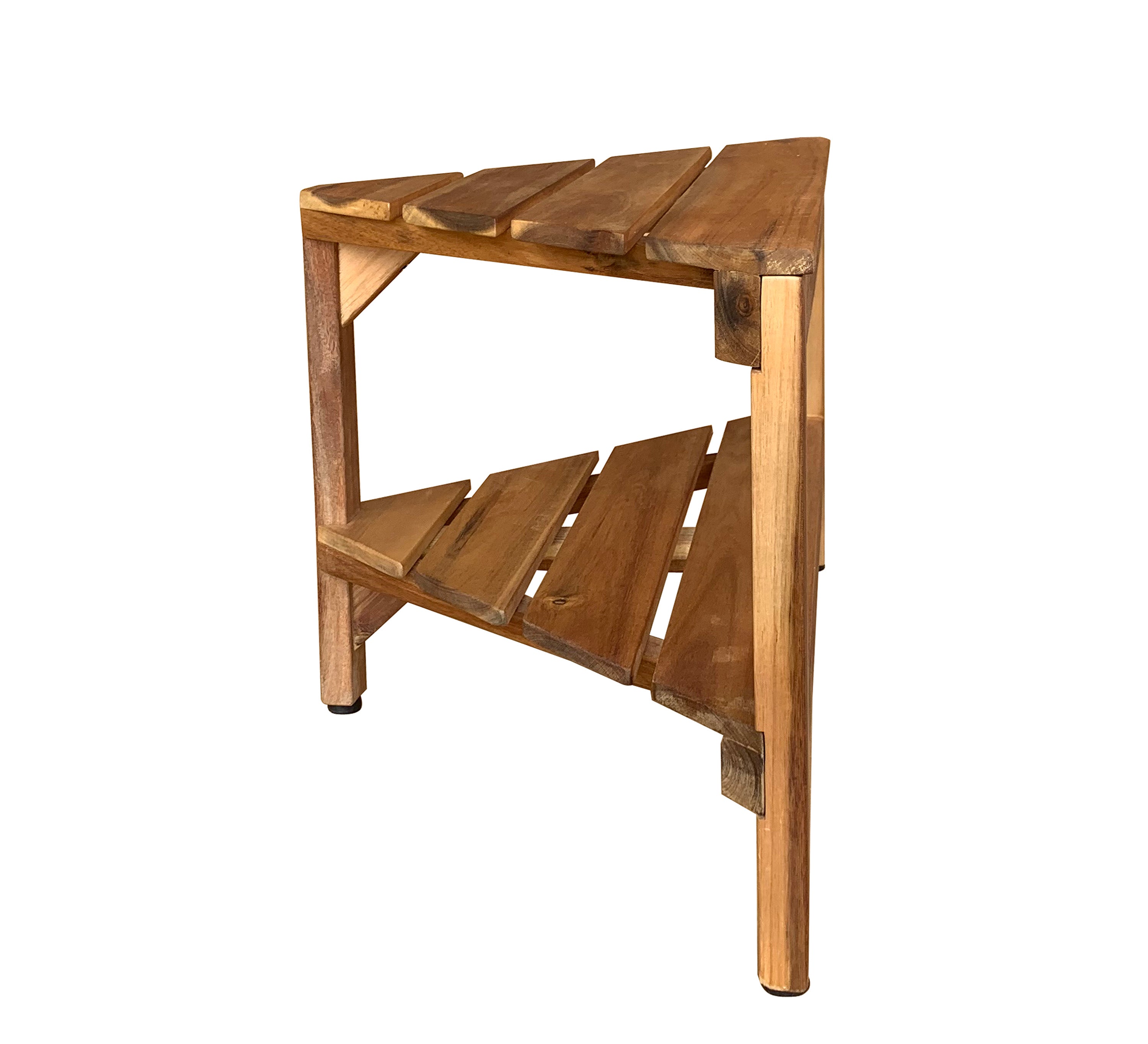 Zen® Acacia Wood 28” Corner Shower Bench With Shelf