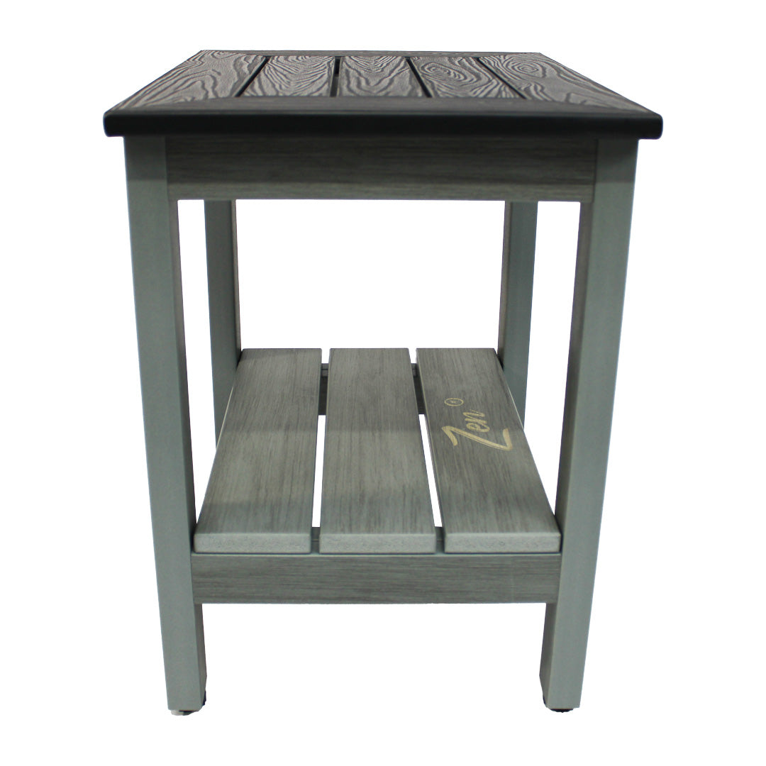 Zen® Gray Frame-Black Seat Faux Wood Shower Bench
