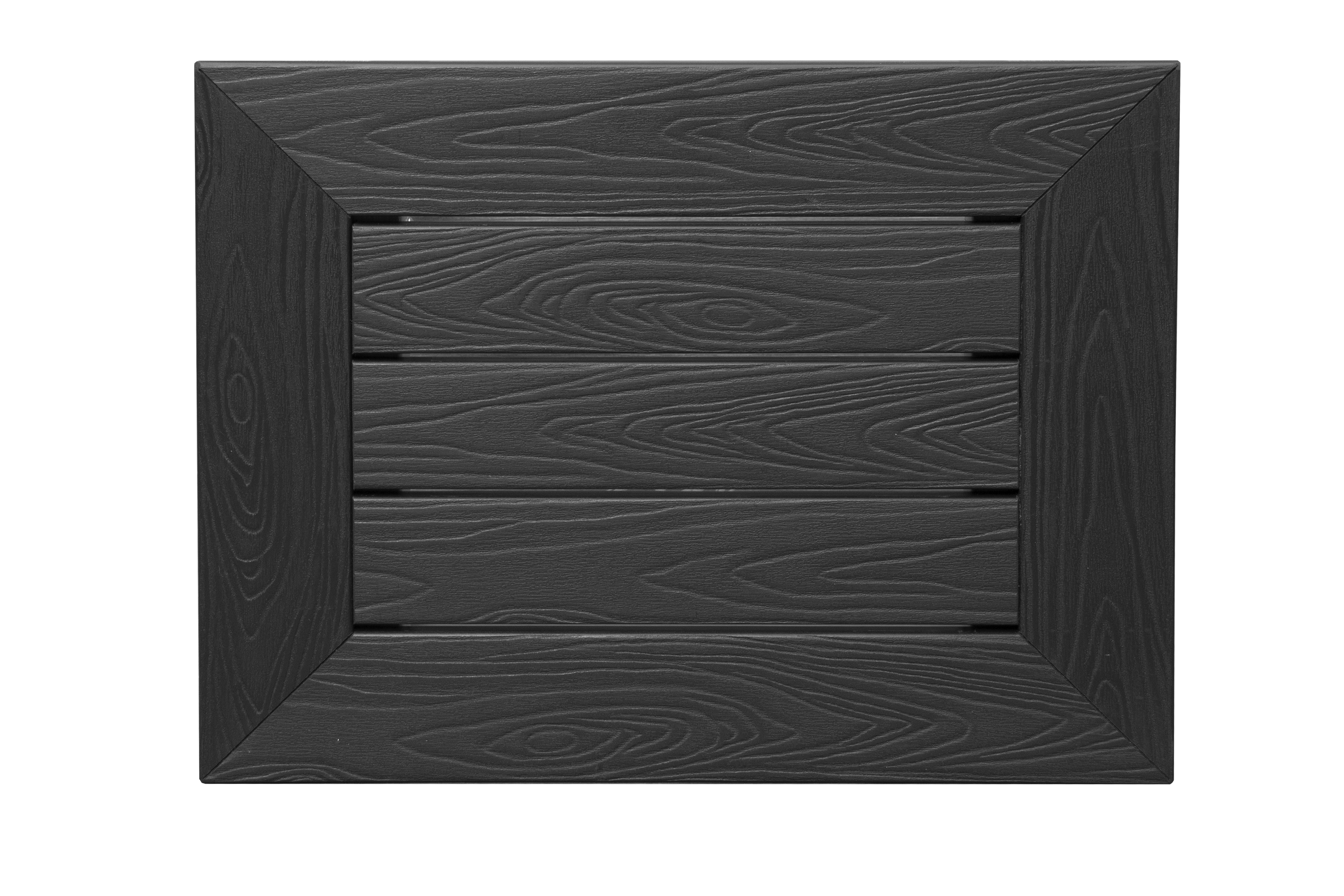 Zen® Gray Frame-Black Seat Faux Wood Shower Bench