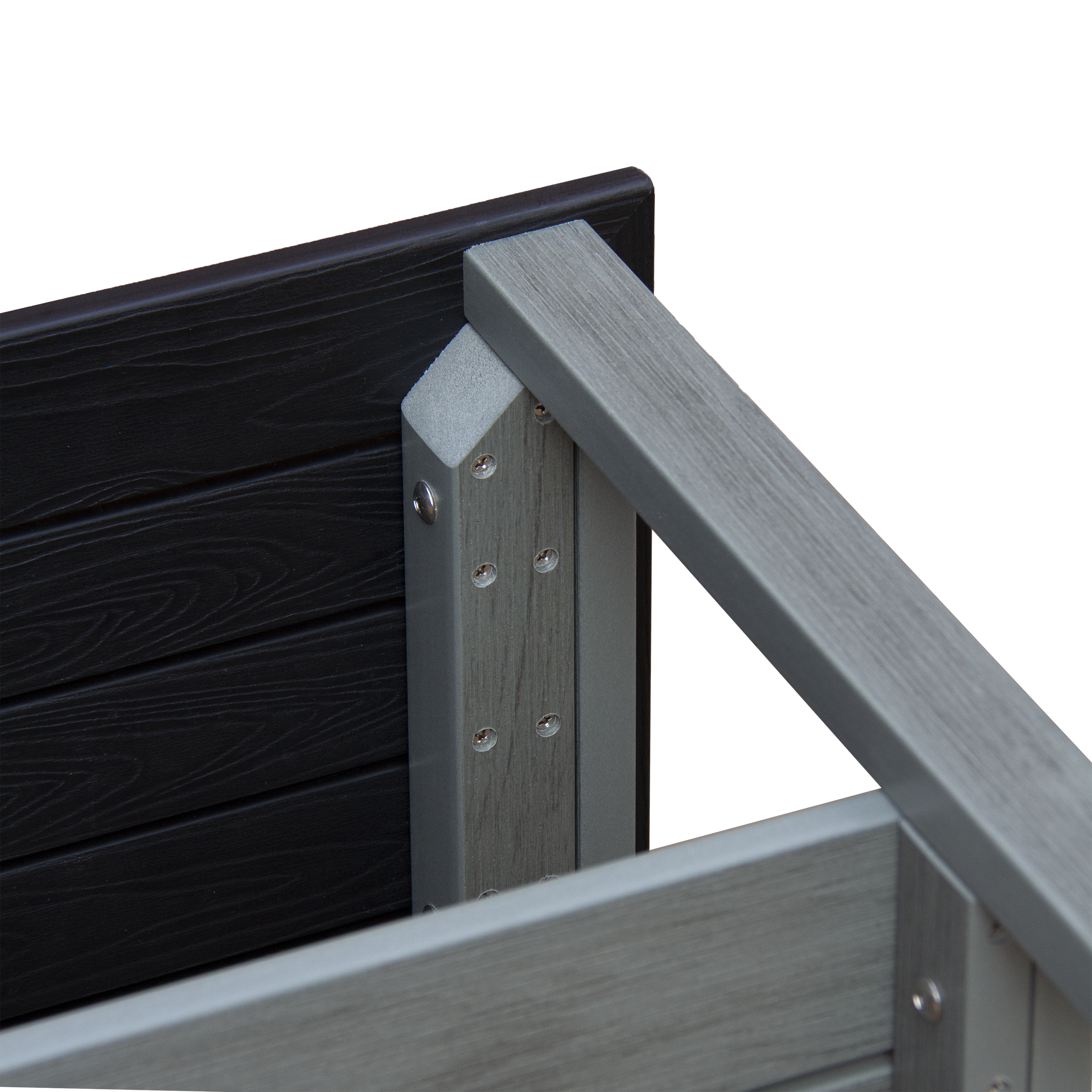 Zen® Gray Frame-Black Seat Faux Wood Shower Bench