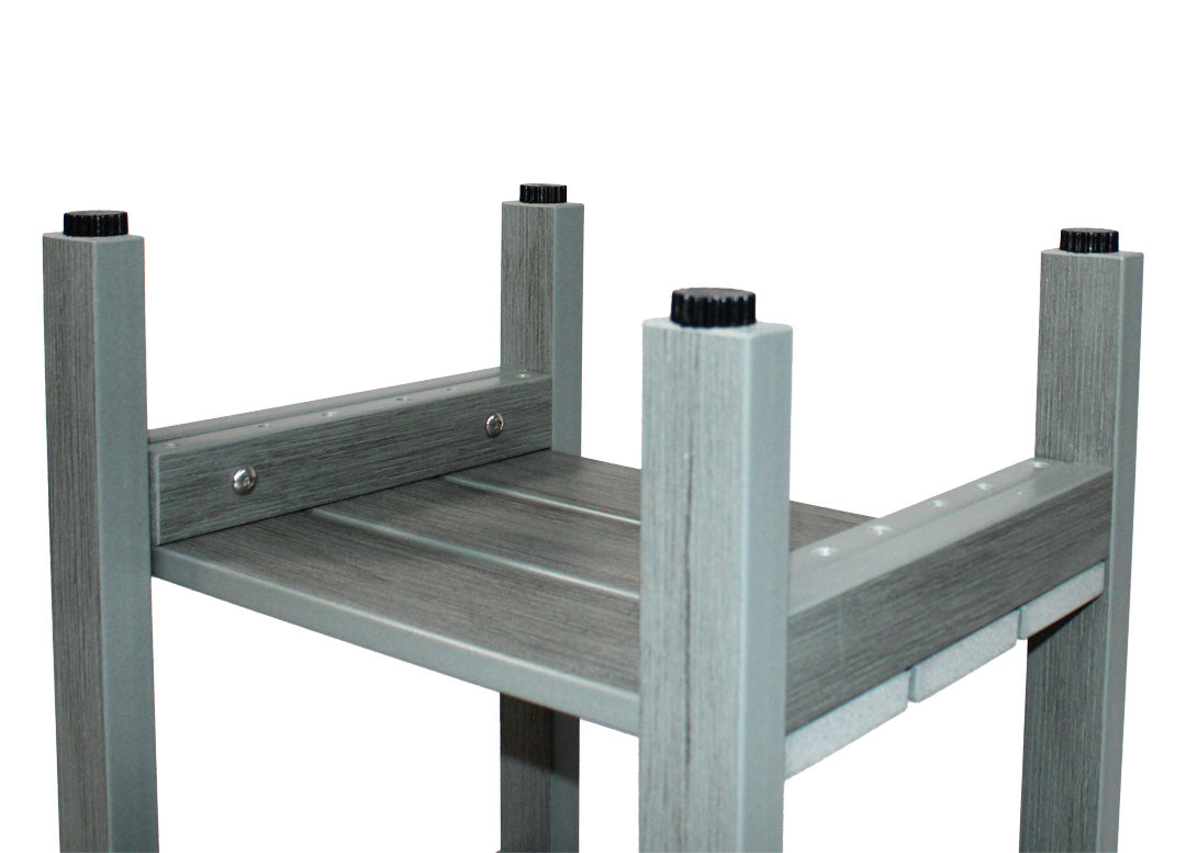 Zen® Gray Frame-Black Seat Faux Wood Shower Bench