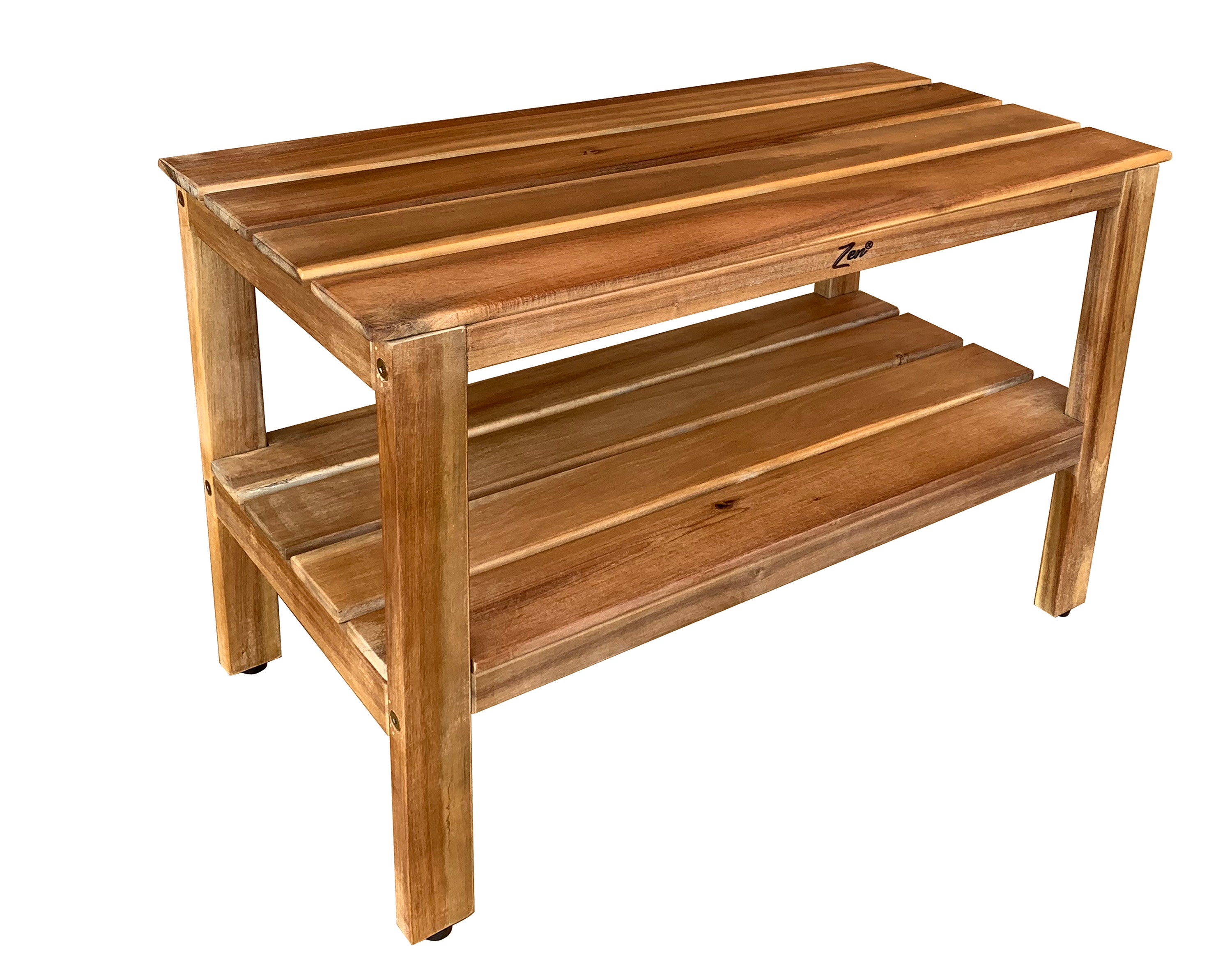 Zen® Acacia Wood 24" Length Shower Bench with Shelf