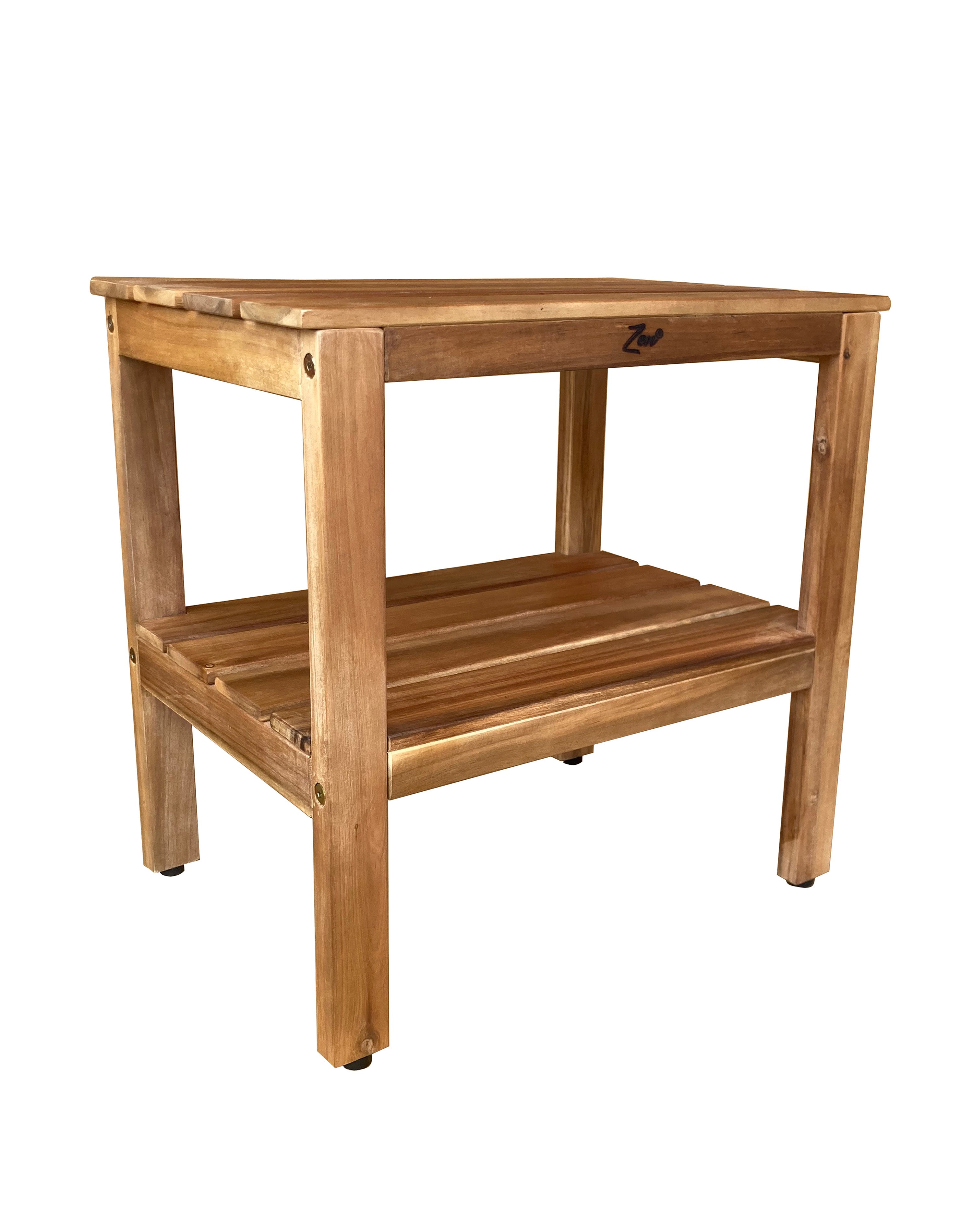 Zen® Acacia Wood 18" Length Shower Bench with Shelf