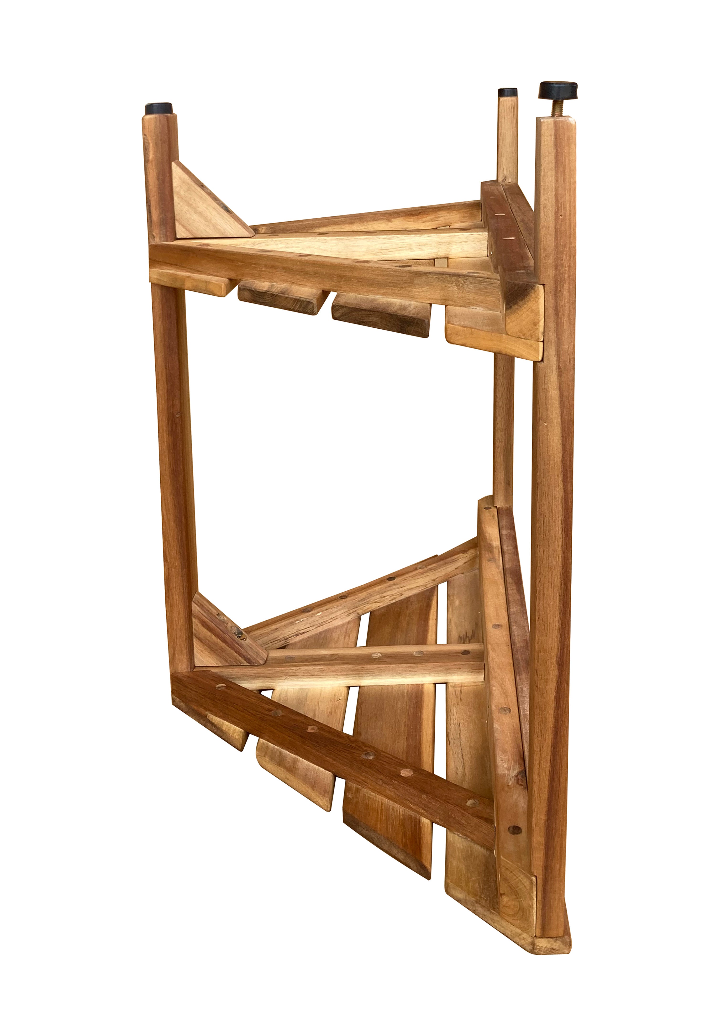 Zen® 18"H Acacia Wood Corner 2 Tier Shower Shelf & Shaving Stand