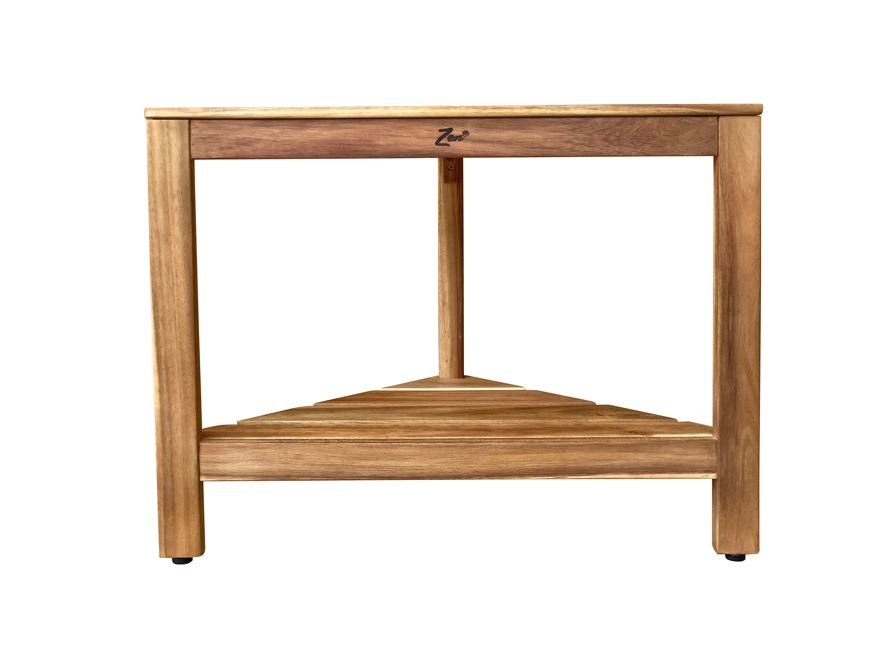 Zen® 18"H Acacia Wood Corner 2 Tier Shower Shelf & Shaving Stand