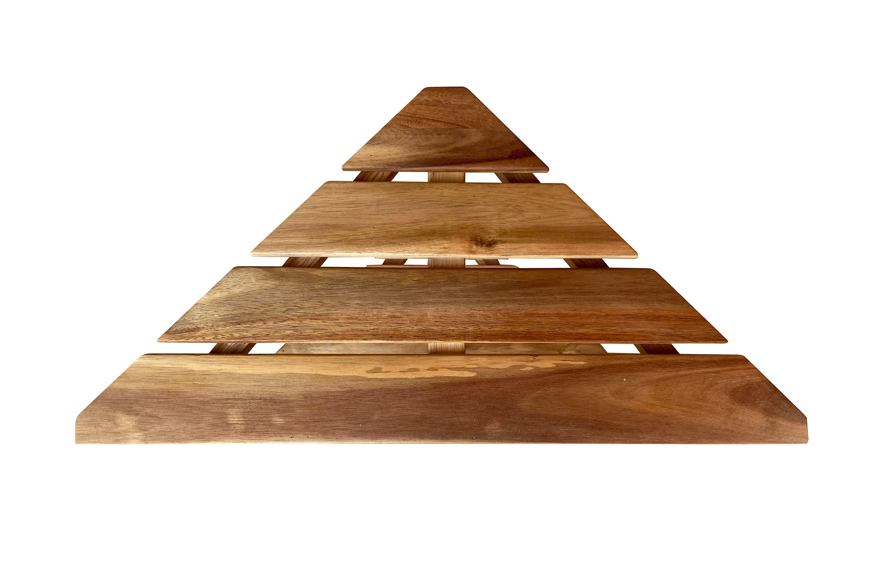 Zen® 18"H Acacia Wood Corner 2 Tier Shower Shelf & Shaving Stand