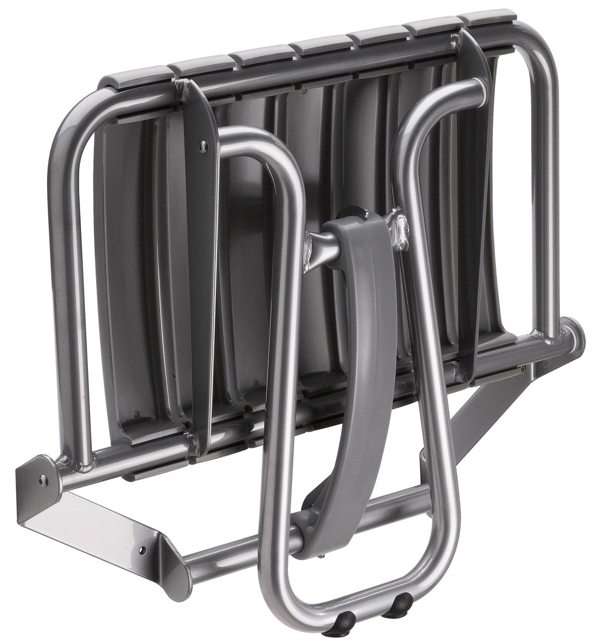 23" Eleganto Lunar Gray Foldaway Wall Mount handicap Shower Seat with Integrated Support Stand