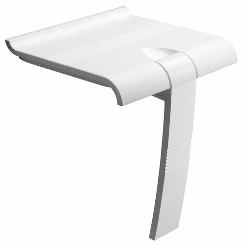 Innovato SwapAble Foldaway Wall Mount White Shower Chair with Hinged Weight Supporting Leg