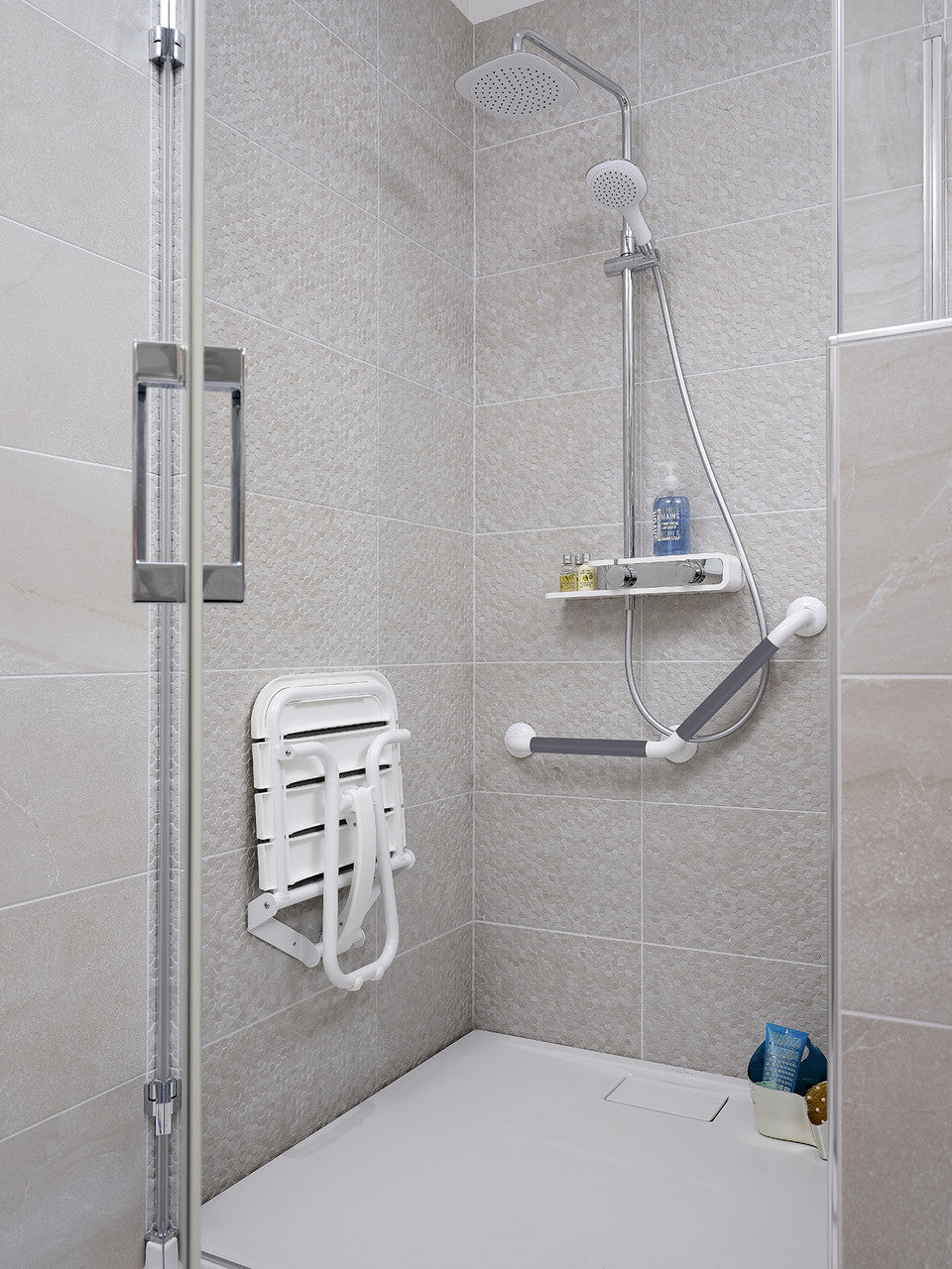 Comfortique Adjustable Height Disability Wall Mounted Foldaway Shower Chair