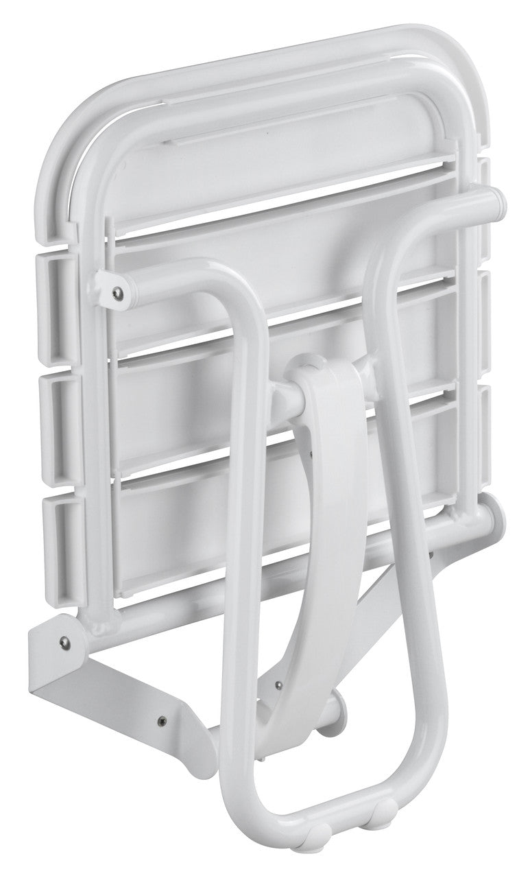 Comfortique wall mounted foldaway shower chair with back and arm rests