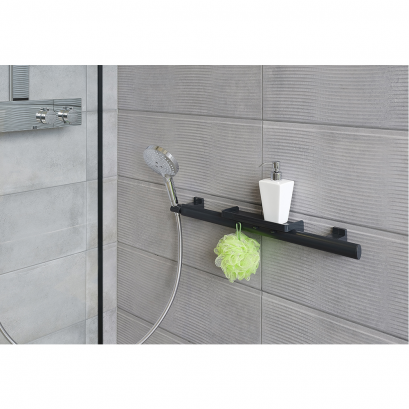 store your essentials on multi-functional bathroom grab bar