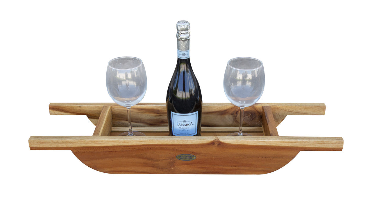 EcoDecors® Eleganto® 29" Teak Wood Bath Caddy in EarthyTeak Finish