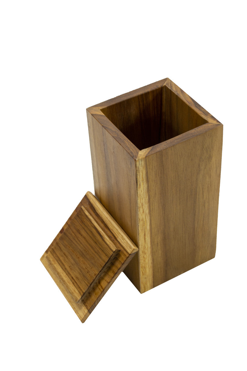 EcoDecors® Eleganto® 9 Piece Teak Wood Bathroom Amenities Set in EarthyTeak® Finish