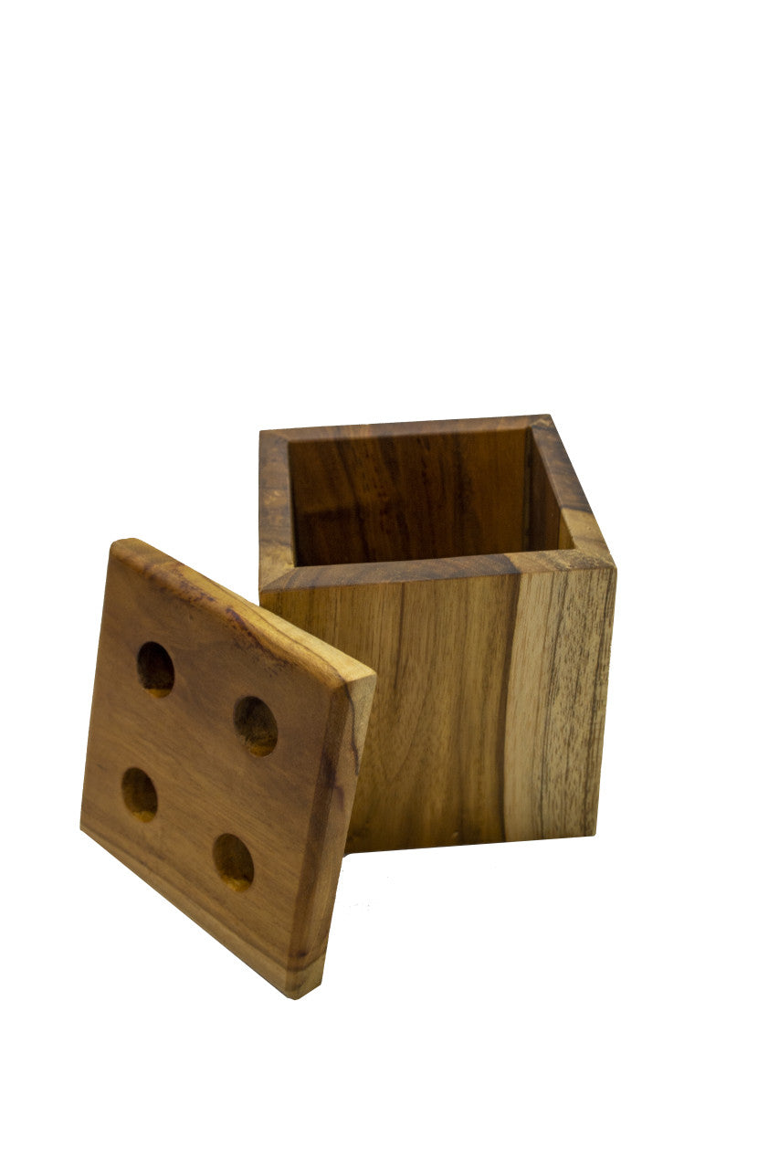 EcoDecors® Eleganto® 9 Piece Teak Wood Bathroom Amenities Set in EarthyTeak® Finish