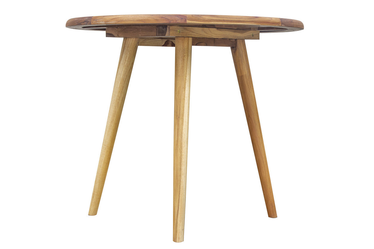 EcoDecors® Mid-Century Modern 36" Teak Wood Round Table in EarthyTeak Finish