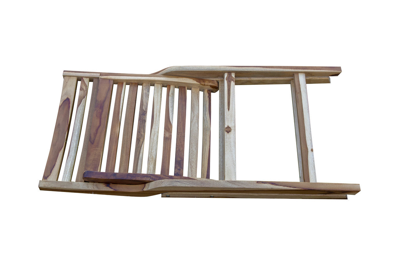 EcoDecors Mid-Century Modern Teak Wood Folding Chair in EarthyTeak Finish