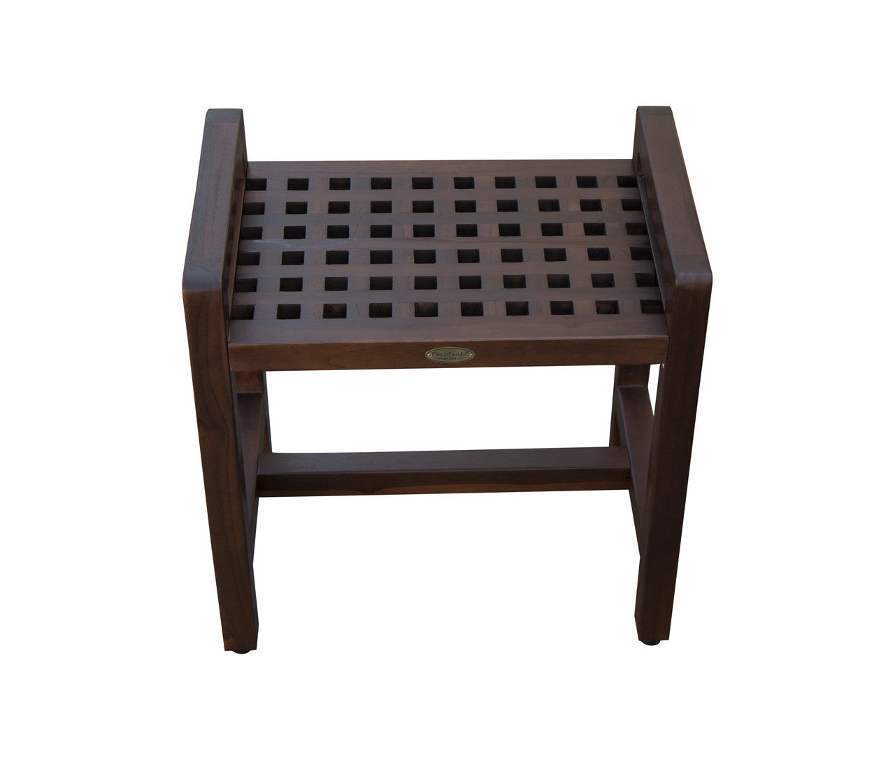 DecoTeak Espalier 20" Teak Wood Shower Bench with LiftAide Arms in Woodland Brown Finish