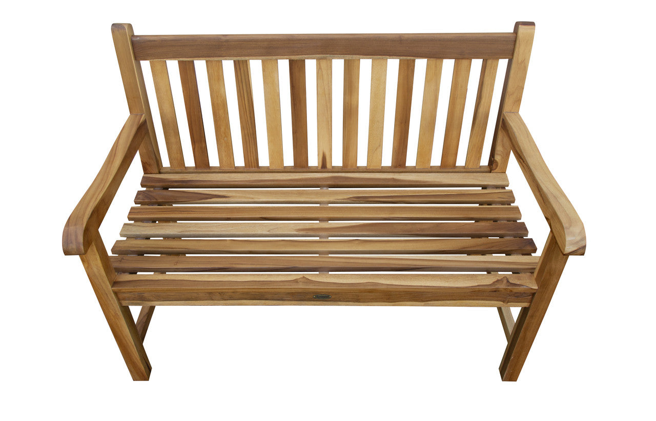 EcoDecors® Hampstead Heath 51" Teak Wood Outdoor Bench in EarthyTeak Finish