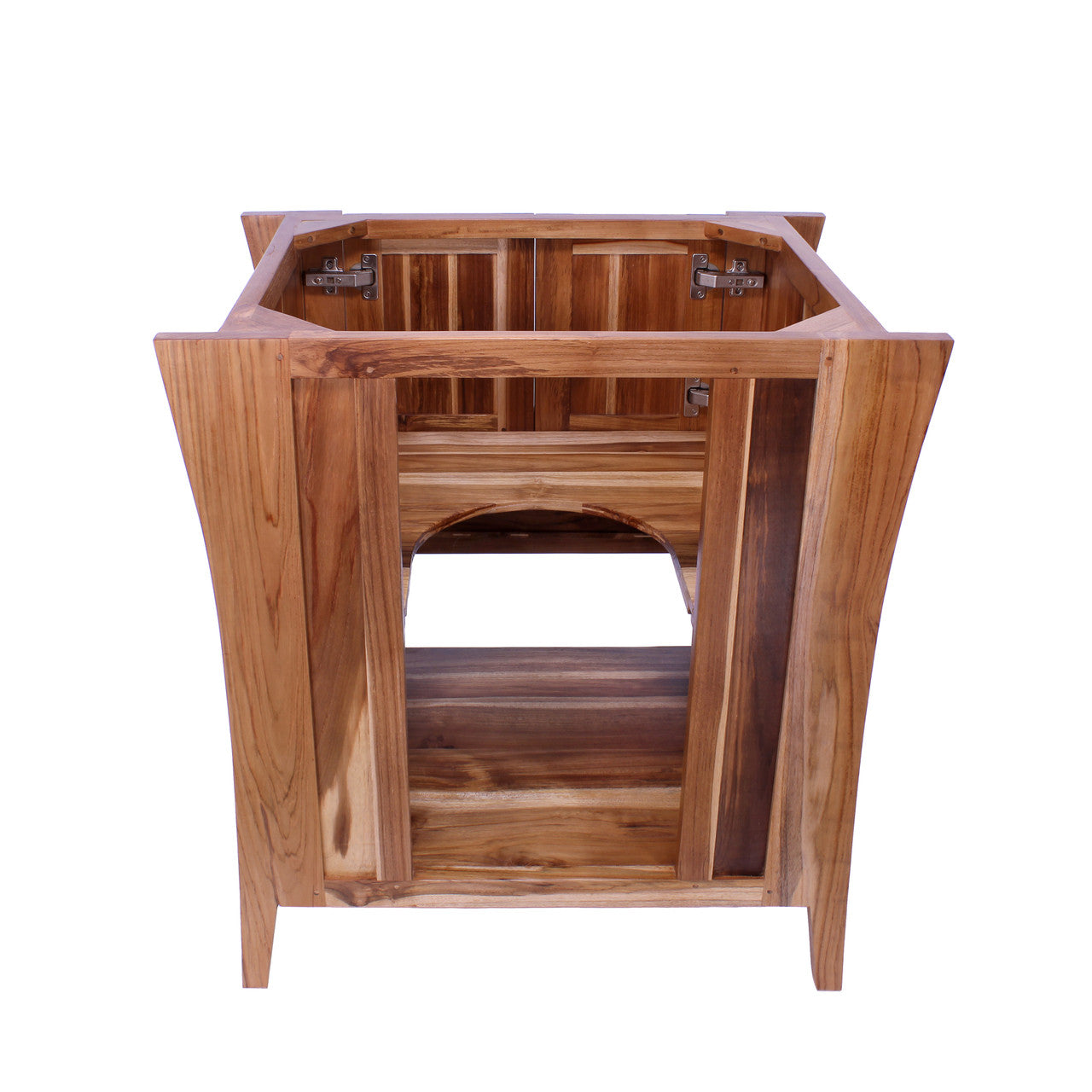 EcoDecors® Curvature® 30" Teak Wood Free Standing Bathroom Vanity in EarthyTeak® Finish