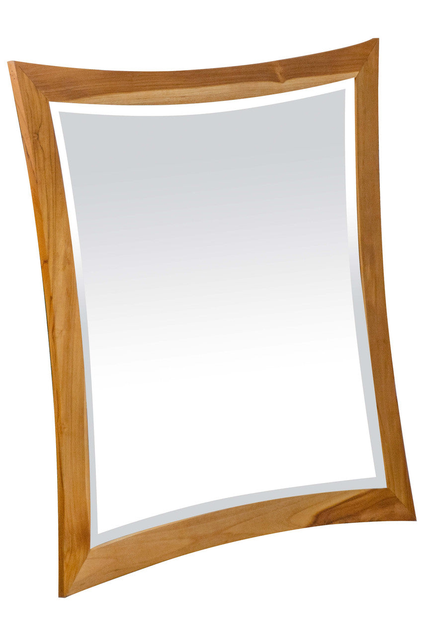 EcoDecors® Curvature® 36" x 35" Teak Wood Wall Mirror in EarthyTeak® Finish