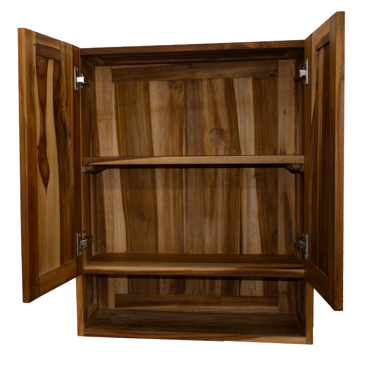 EcoDecors® Curvature® 24" Teak Wood Wall Cabinet in EarthyTeak® Finish