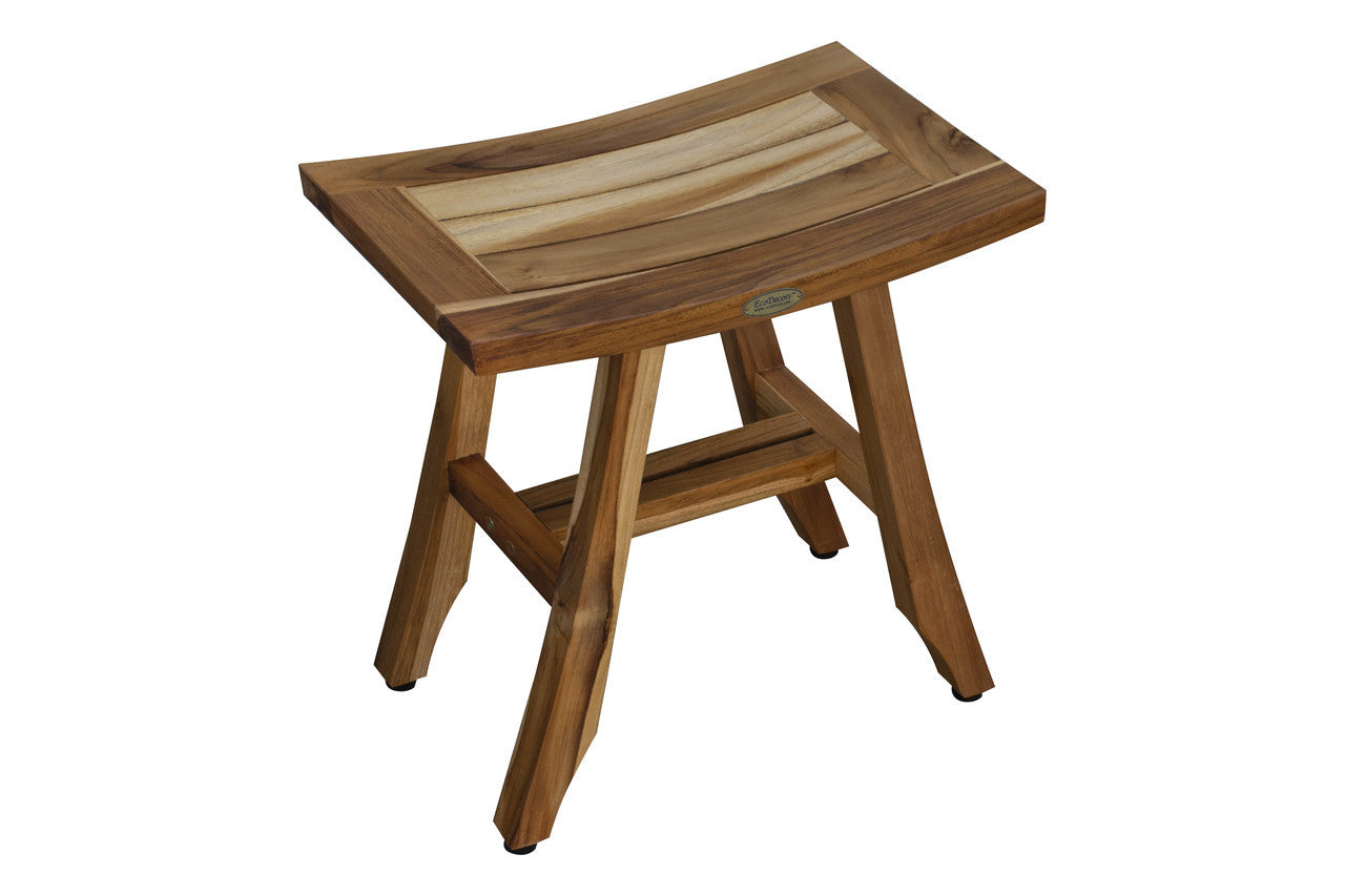 Teak fashion wood shower stool