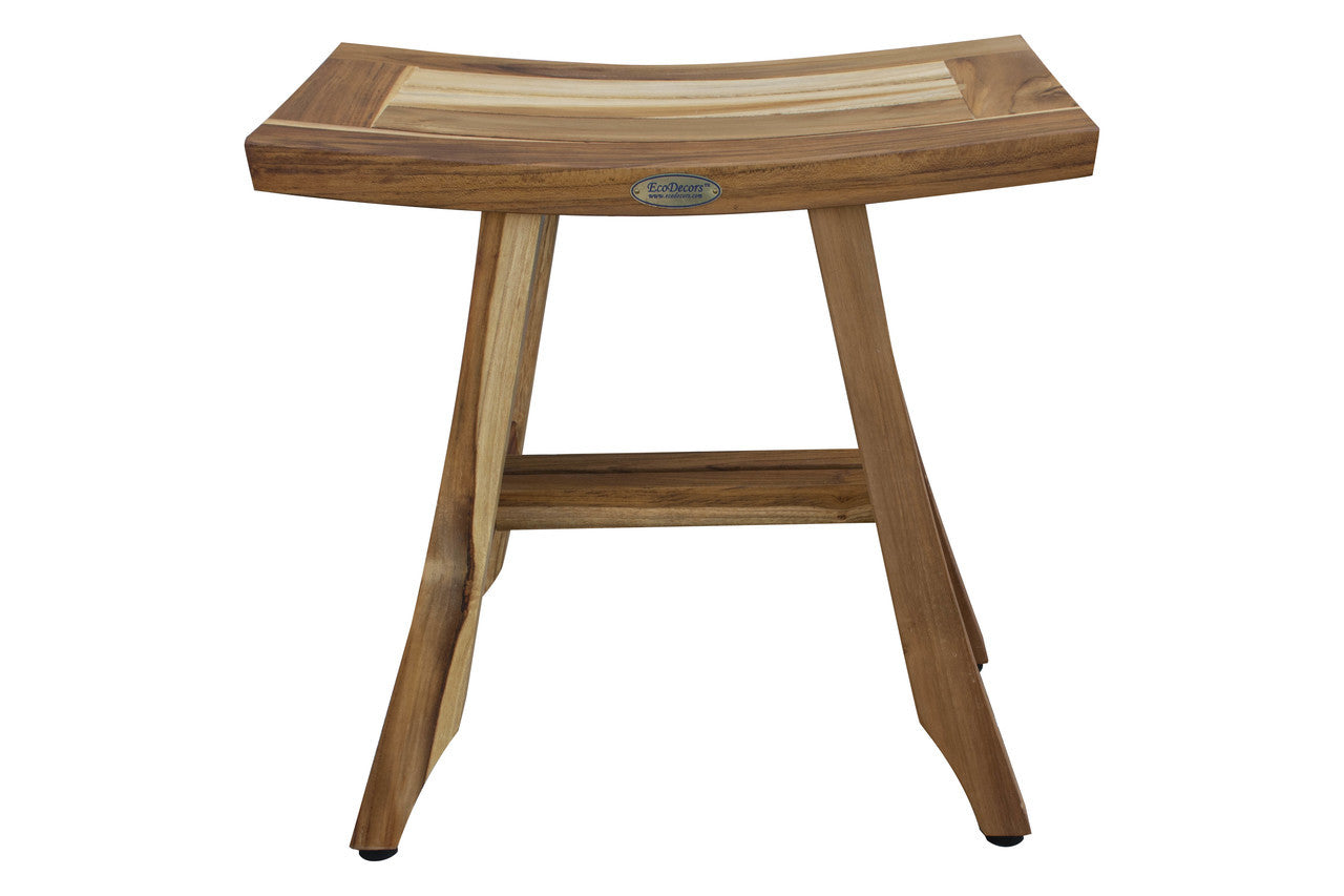 EcoDecors® Satori® 18" Teak Wood Shower Bench in EarthyTeak Finish