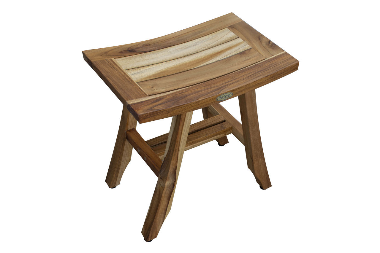 EcoDecors® Satori® 18" Teak Wood Shower Bench in EarthyTeak Finish