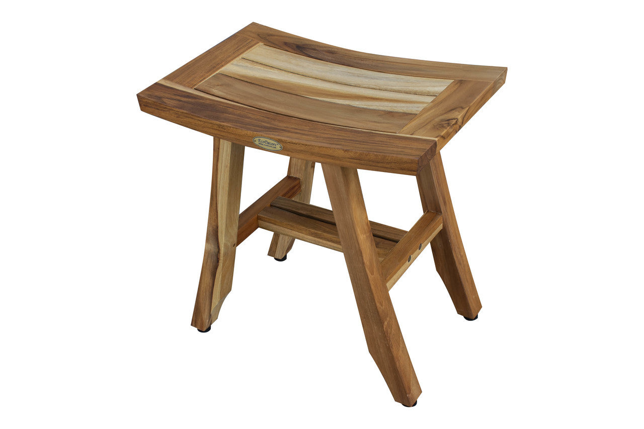 EcoDecors® Satori® 18" Teak Wood Shower Bench in EarthyTeak Finish