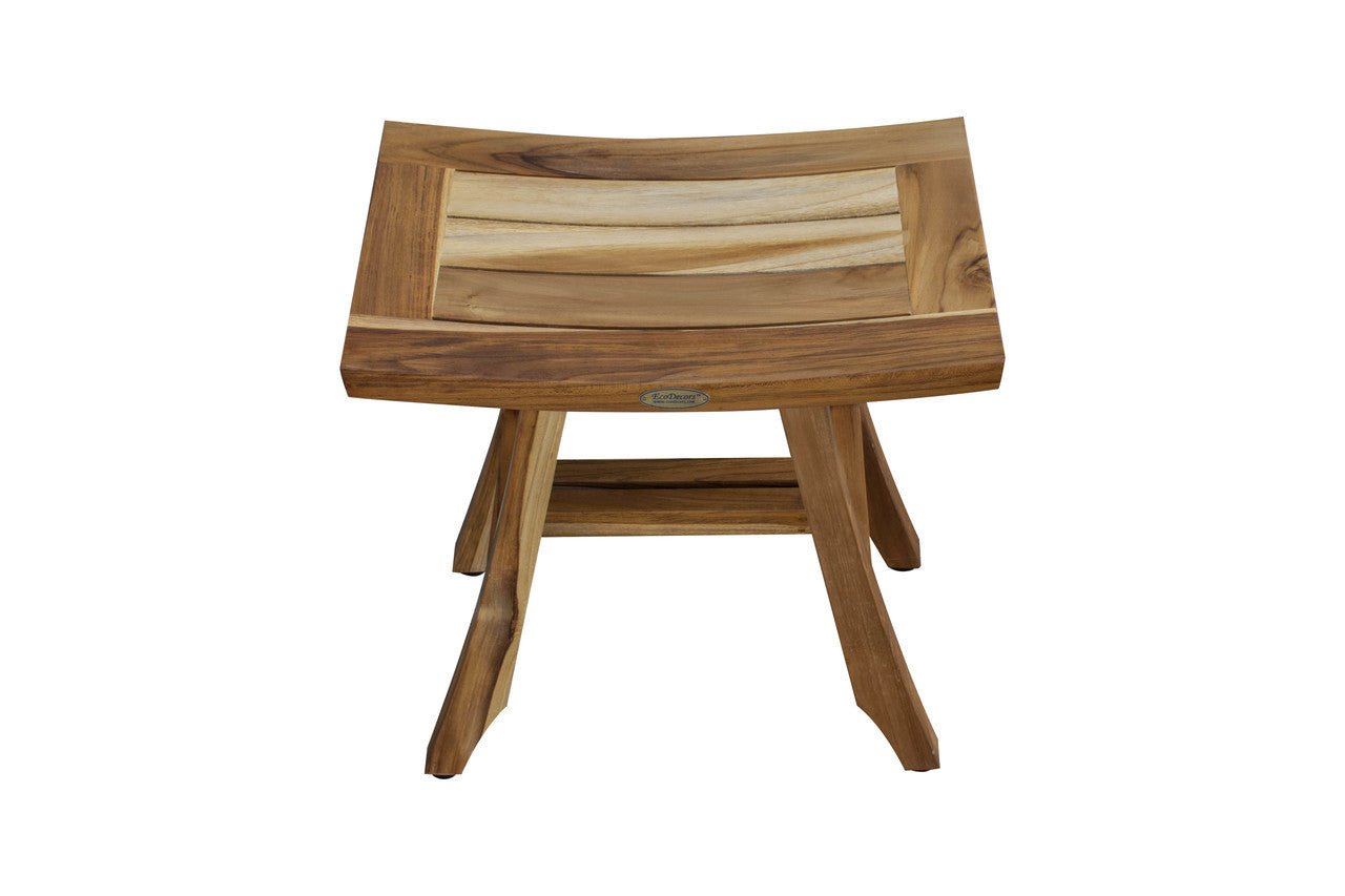 EcoDecors® Satori® 18" Teak Wood Shower Bench in EarthyTeak Finish