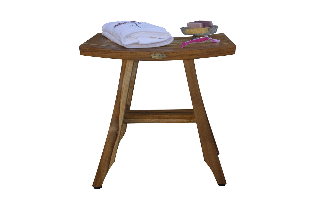 EcoDecors® Satori® 18" Teak Wood Shower Bench in EarthyTeak Finish