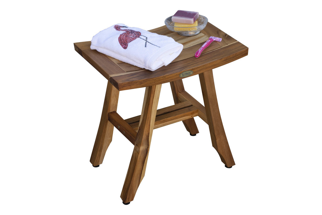 EcoDecors® Satori® 18" Teak Wood Shower Bench in EarthyTeak Finish