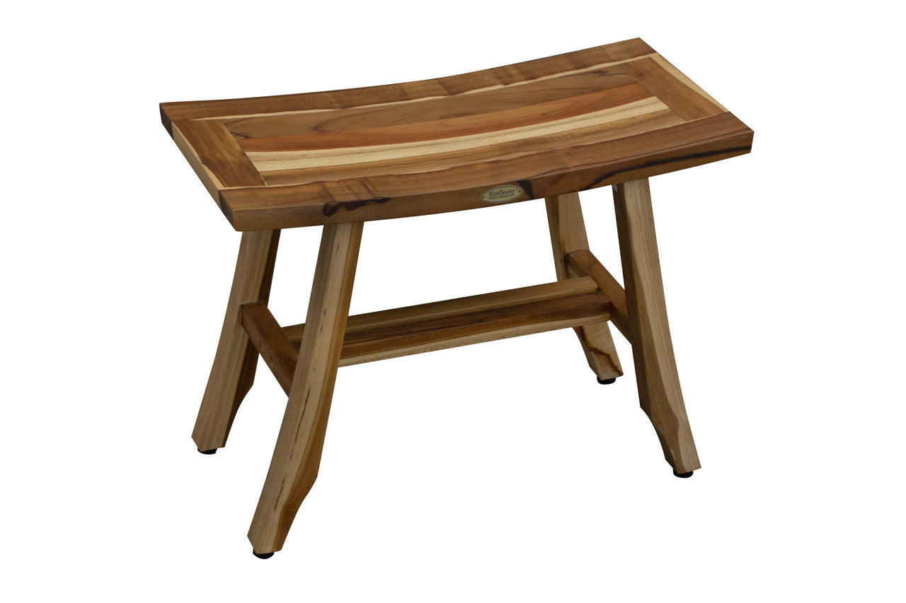 EcoDecors® Satori® 24" Teak Wood Shower Bench in EarthyTeak Finish