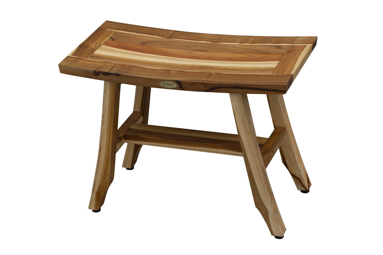 EcoDecors® Satori® 24" Teak Wood Shower Bench in EarthyTeak Finish