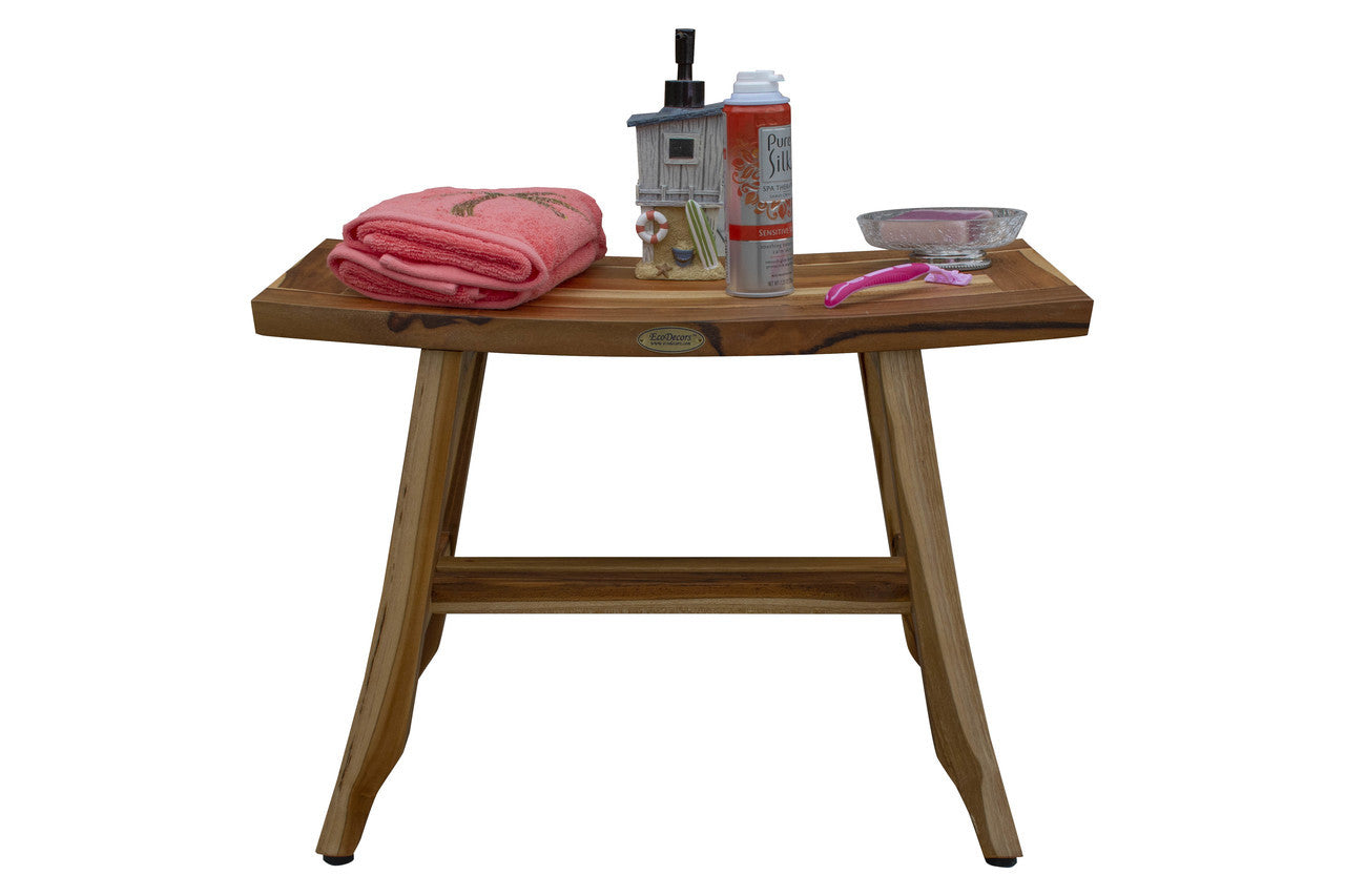 EcoDecors® Satori® 24" Teak Wood Shower Bench in EarthyTeak Finish