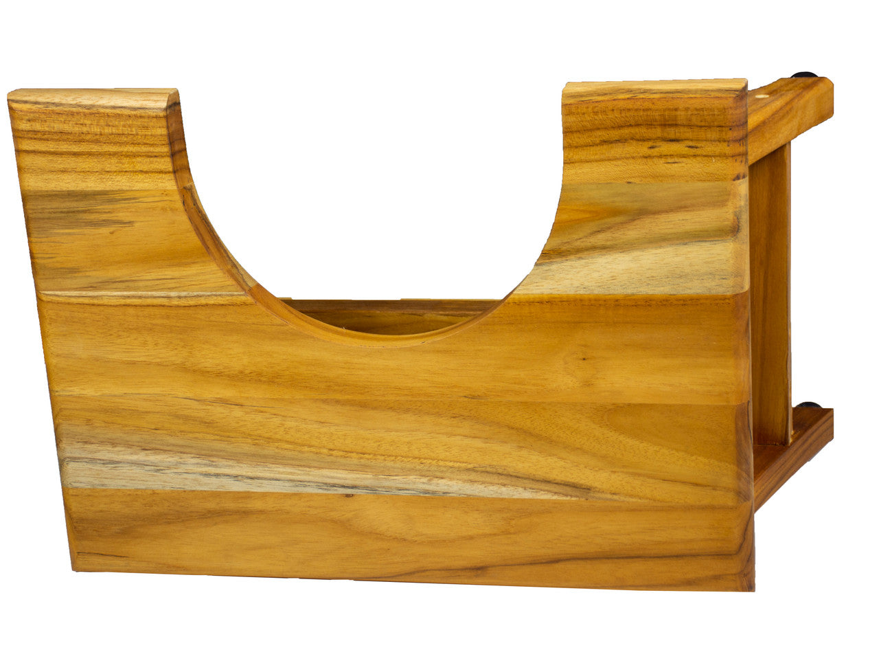 EcoDecors® SerenityPoo® 8" High Toilet Stool Teak Wood Shower Bench in EarthyTeak Finish