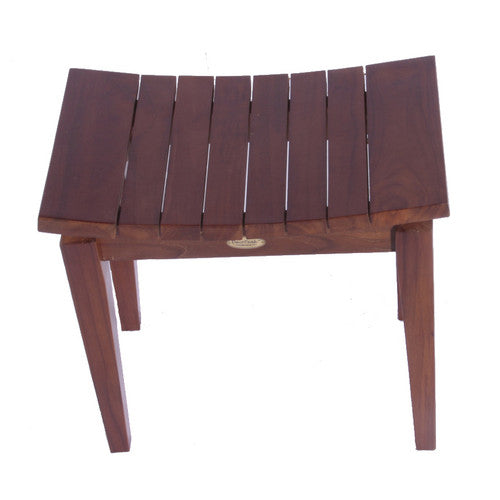 DecoTeak® Sojourn® 21" Teak Wood Curved Shower Bench in Woodland Brown Finish