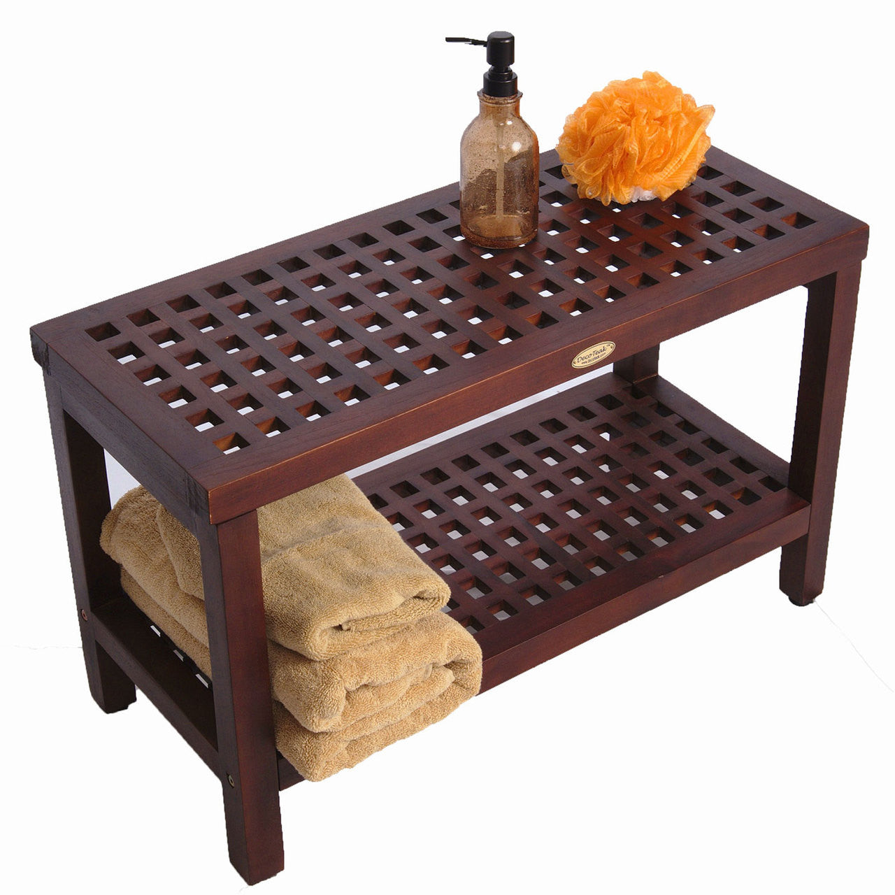 teak lattice shower bench 30" DT158