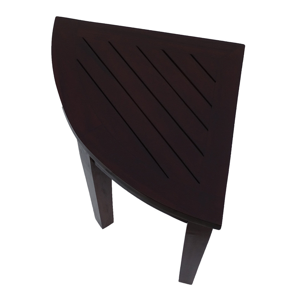 DecoTeak® SnazzyCorner® 18" Teak Wood Shower Corner Stool in Woodland Brown Finish
